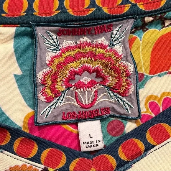 Johnny Was Janie Vibrant Floral Long Sleeve Top Sz-L - Picture 9 of 10